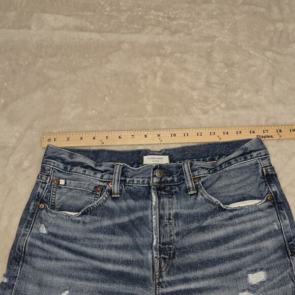 AE77 Women’s Classic Short Selvedge Denim Cutoff Shorts Size 12 FrayedDistressed - Picture 11 of 12